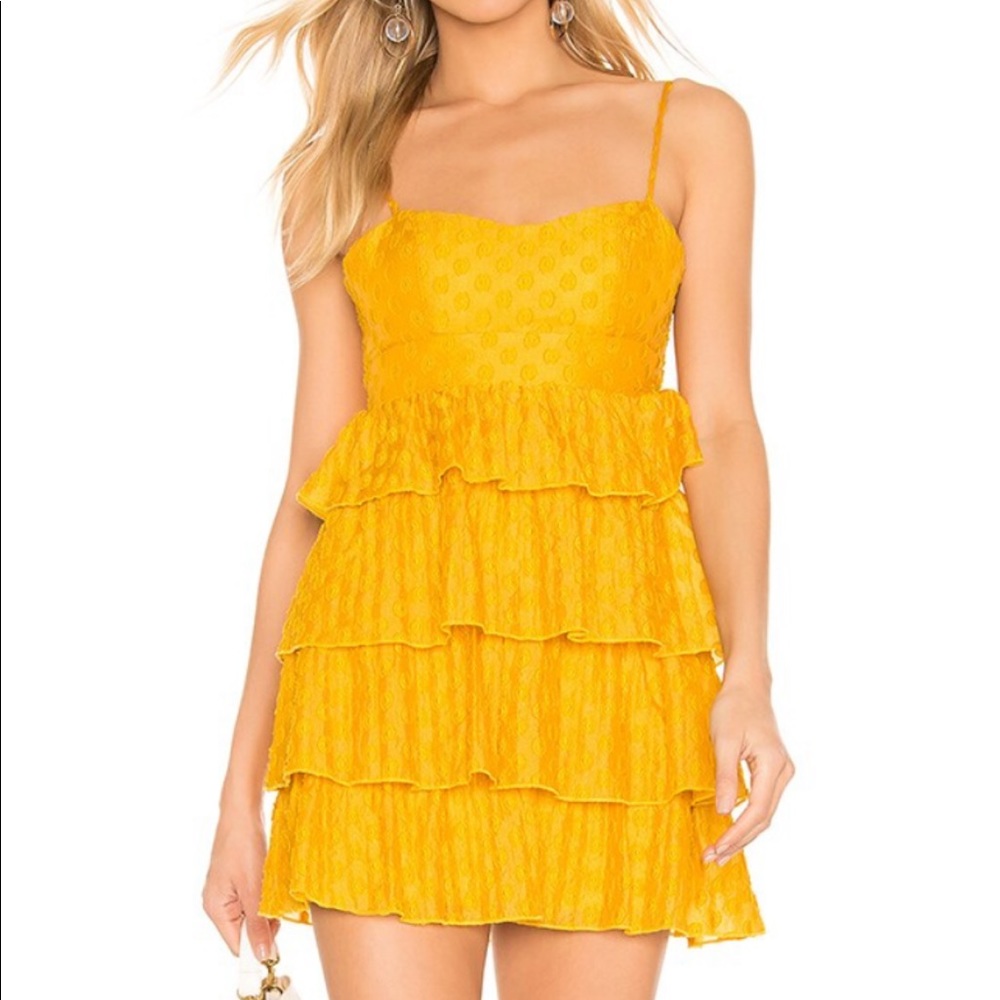 Revolve- Majorelle mustard yellow dress XS